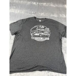 GM Official Licensed 1963 Corvette Sting Ray T-Shirt Men's Gray XXL Classic Car